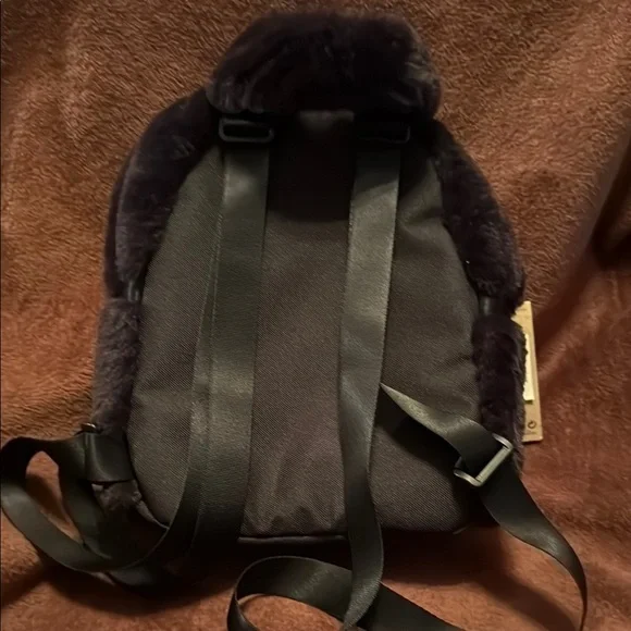 Nike Faux Fur Backpack in Black and White - Picture 2 of 4